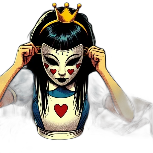 crown, mask, jewelry, comic book art transparent PNG cut-out