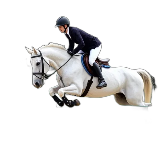 person, riding, white, horse transparent PNG cut-out