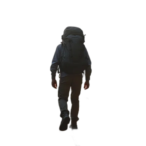 jacket, hat, staff, creature transparent PNG cut-out