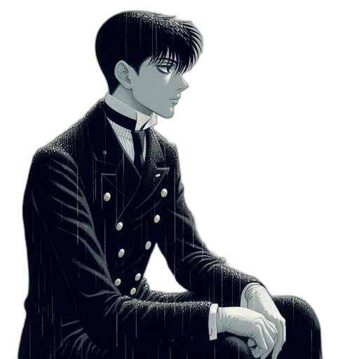 jacket, robot, staff, creature transparent PNG cut-out