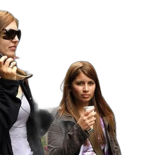 staff, two, women, holding transparent PNG cut-out