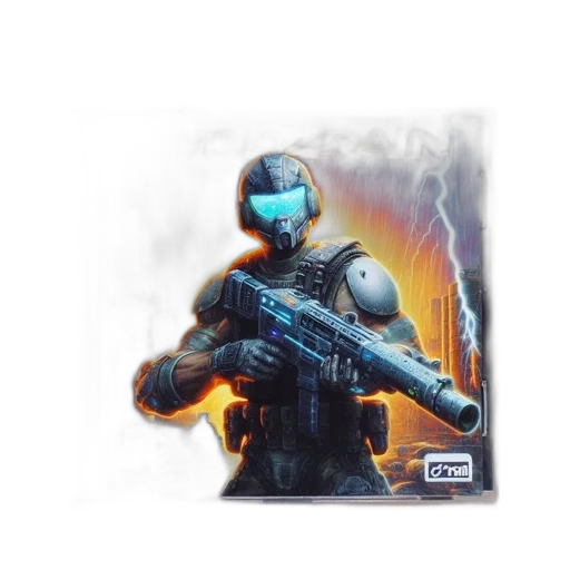 robot, weapon, concept art, pixel art transparent PNG cut-out