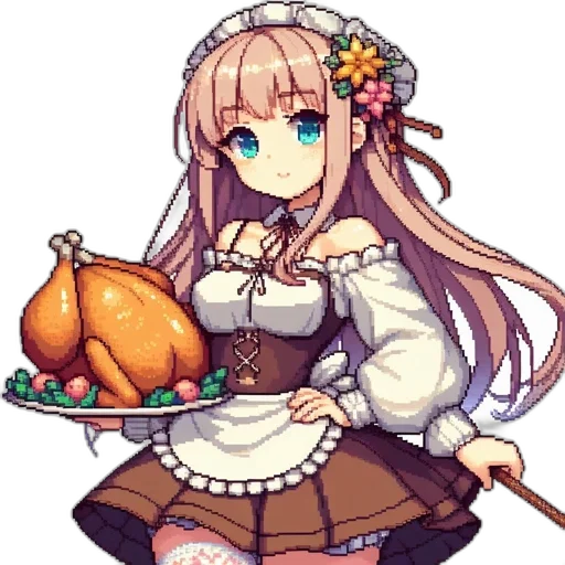 food, staff, pixel art, anime transparent PNG cut-out