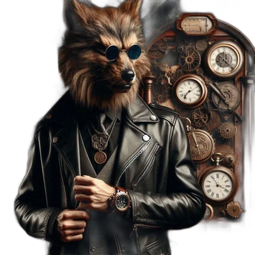 jacket, mask, staff, animal transparent PNG cut-out