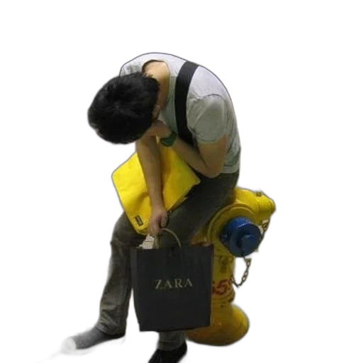 jacket, staff, robot, weapon transparent PNG cut-out