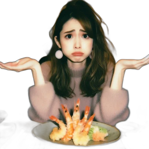 food, creature, face, photorealistic transparent PNG cut-out