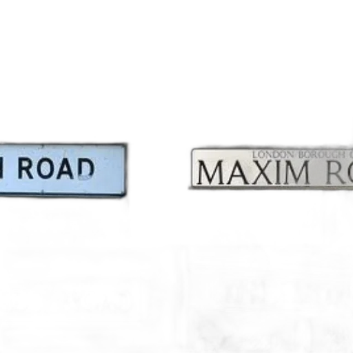 3d render, collage, street, signs transparent PNG cut-out