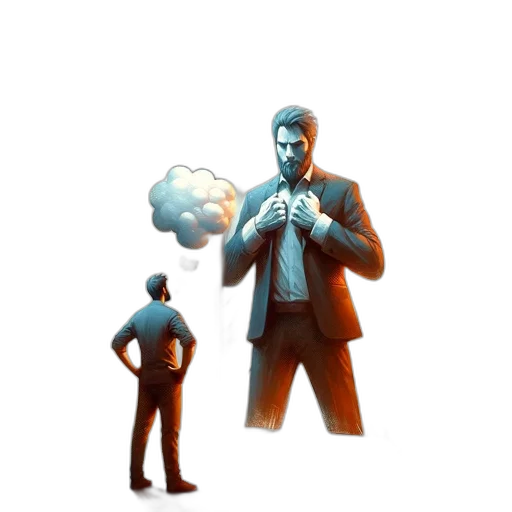 umbrella, jacket, staff, robot transparent PNG cut-out