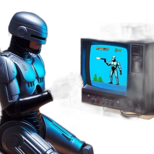 robot, concept art, 3d render, cyberpunk transparent PNG cut-out