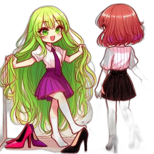 dress, hair, pixel art, concept art transparent PNG cut-out