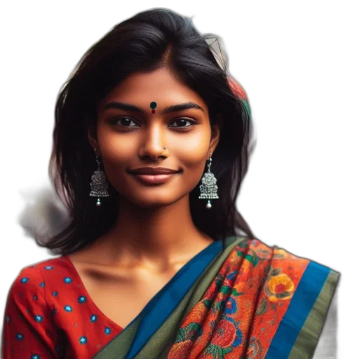 face, jewelry, dress, photorealistic transparent PNG cut-out