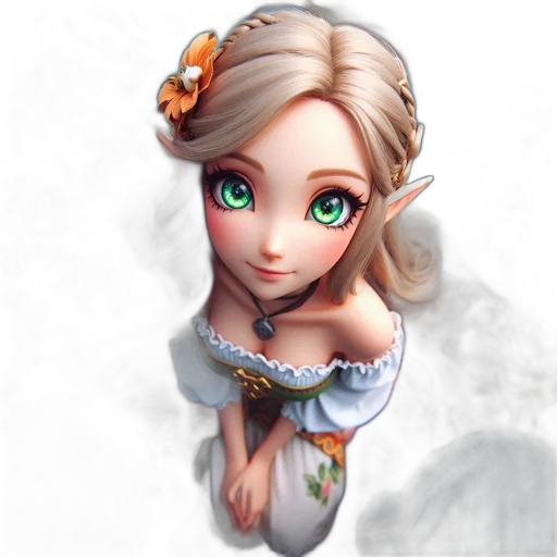 face, dress, jewelry, staff transparent PNG cut-out
