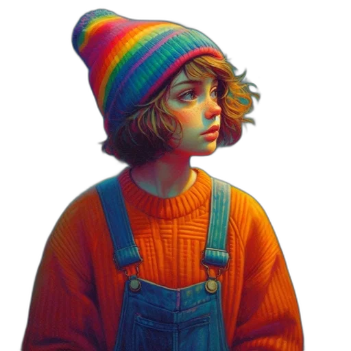 hat, jacket, face, dress transparent PNG cut-out
