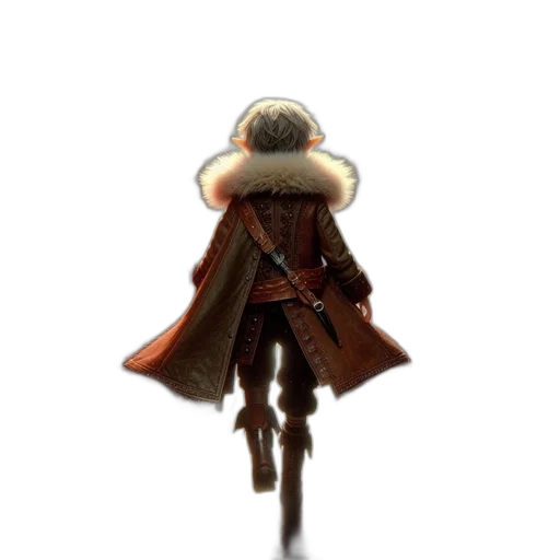 jacket, staff, hat, weapon transparent PNG cut-out