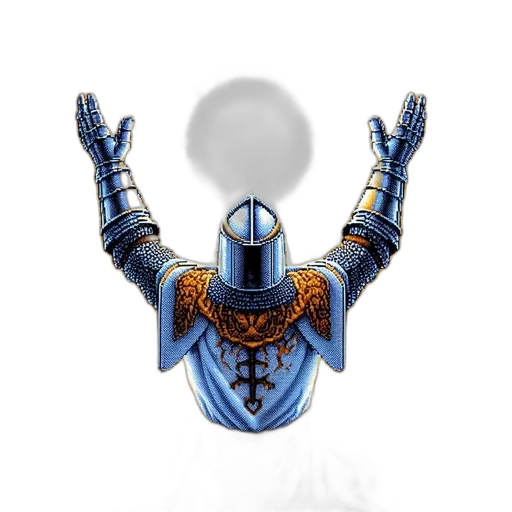 robot, sword, staff, crown transparent PNG cut-out