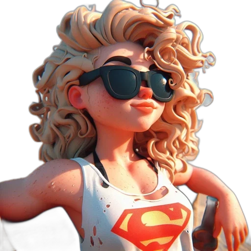 face, comic book art, 3d render, cartoon transparent PNG cut-out