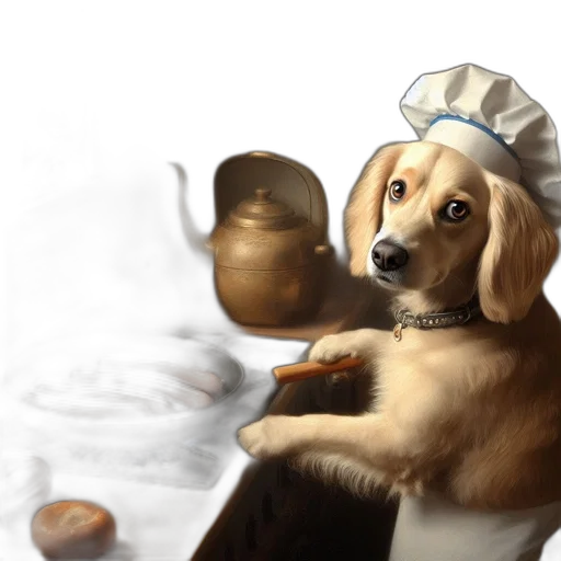food, staff, hat, oil painting transparent PNG cut-out