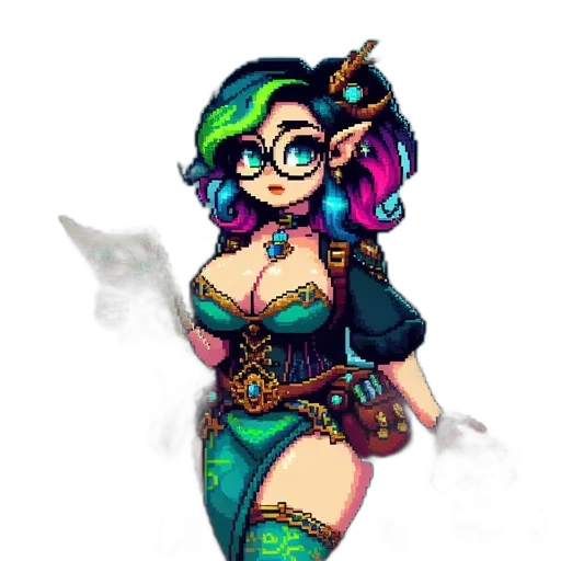 staff, dress, fantasy art, pixel art transparent PNG cut-out