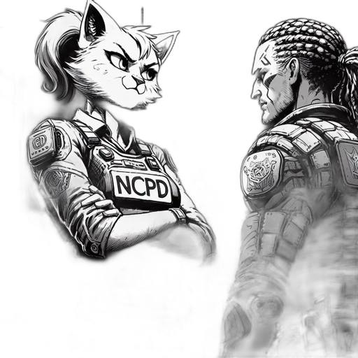 concept art, comic book art, cyberpunk, fantasy art transparent PNG cut-out