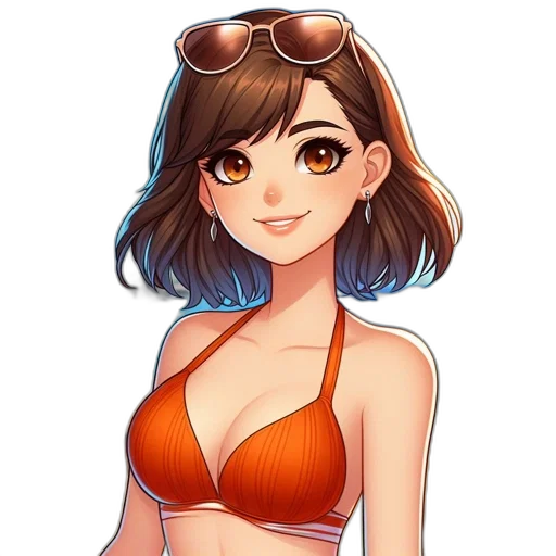 dress, face, staff, anime transparent PNG cut-out