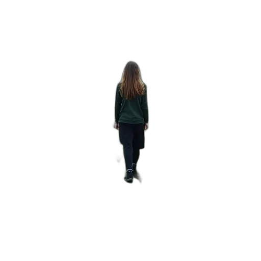 jacket, dress, staff, hair transparent PNG cut-out