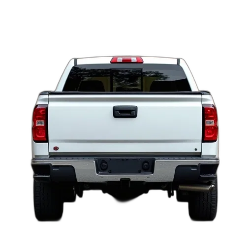 white, pickup, truck, parked transparent PNG cut-out