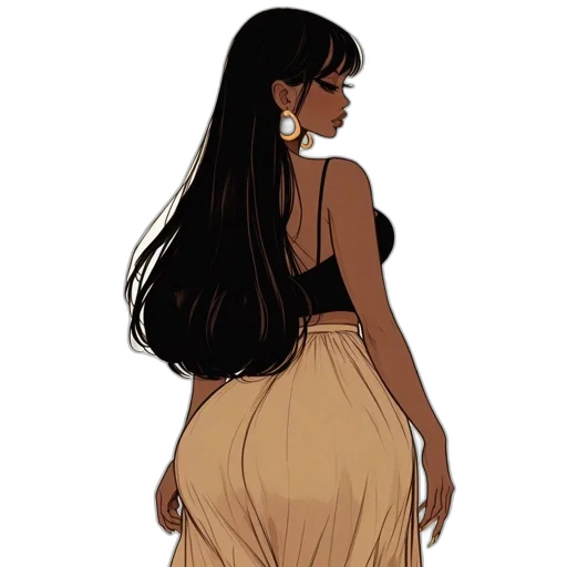 dress, concept art, cartoon, fantasy art transparent PNG cut-out