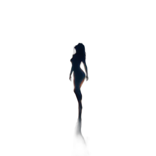 dress, hair, creature, staff transparent PNG cut-out