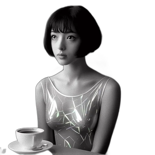 dress, robot, jewelry, face transparent PNG cut-out