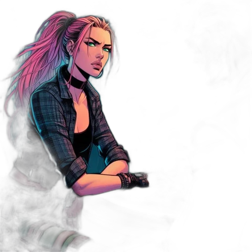 jacket, comic book art, concept art, cyberpunk transparent PNG cut-out