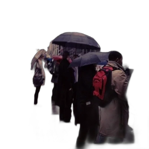 umbrella, jacket, staff, hat transparent PNG cut-out