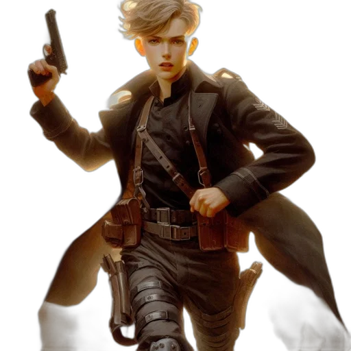 jacket, weapon, staff, concept art transparent PNG cut-out