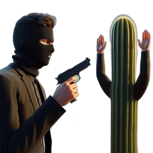 weapon, mask, jacket, staff transparent PNG cut-out