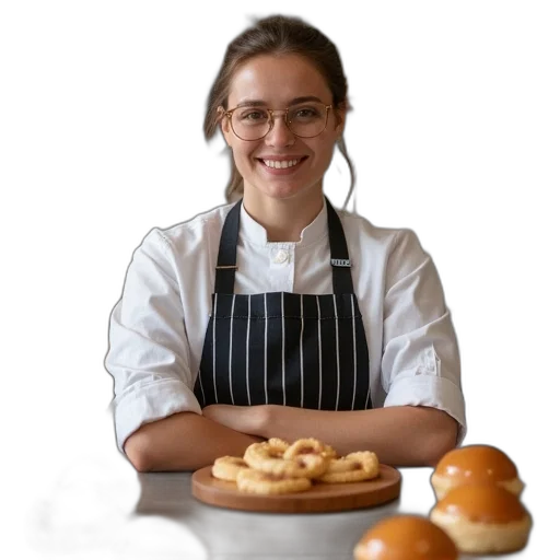 staff, food, pastry, shop transparent PNG cut-out