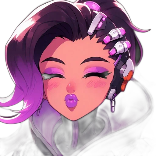 face, cyberpunk, concept art, vaporwave transparent PNG cut-out
