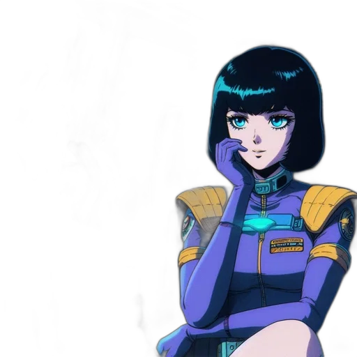 robot, jacket, face, staff transparent PNG cut-out