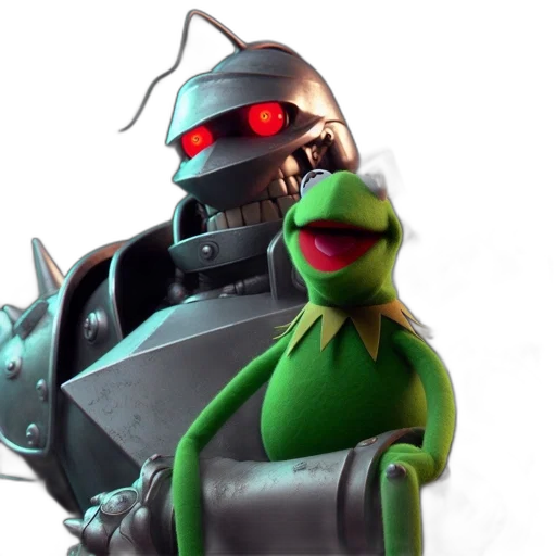 robot, concept art, 3d render, pixel art transparent PNG cut-out