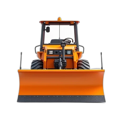 small, orange, snow, plow transparent PNG cut-out