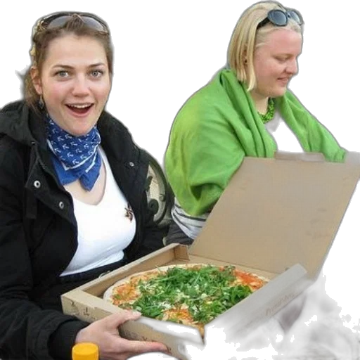 food, jacket, two, women transparent PNG cut-out
