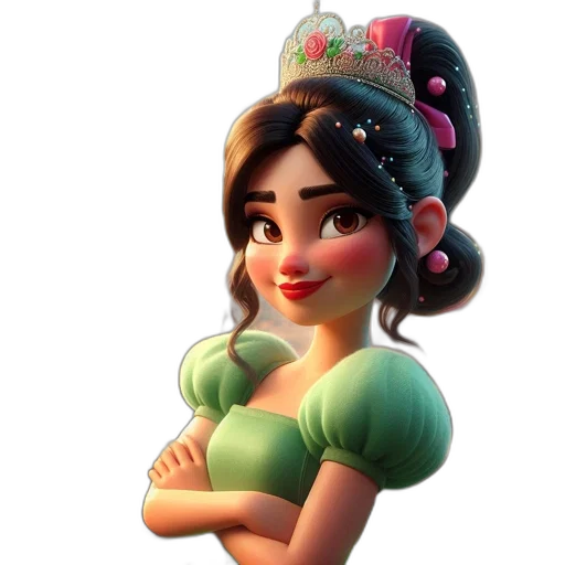crown, dress, face, staff transparent PNG cut-out