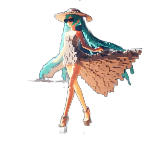 dress, hat, staff, umbrella transparent PNG cut-out
