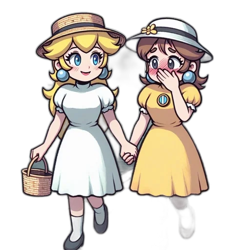 dress, hat, staff, pixel art transparent PNG cut-out
