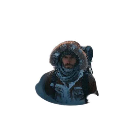 jacket, hat, mask, face transparent PNG cut-out