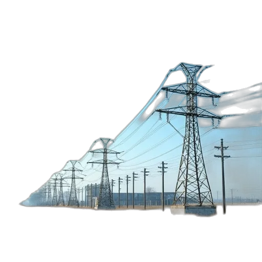 concept art, 3d render, electricity, substation transparent PNG cut-out