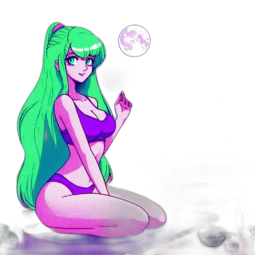 dress, vaporwave, anime, concept art transparent PNG cut-out