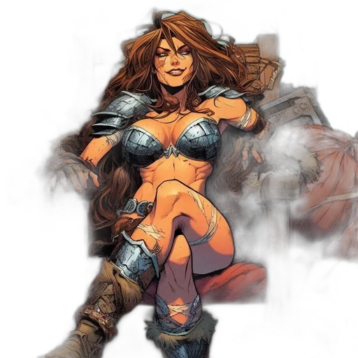 comic book art, concept art, fantasy art, watercolor transparent PNG cut-out