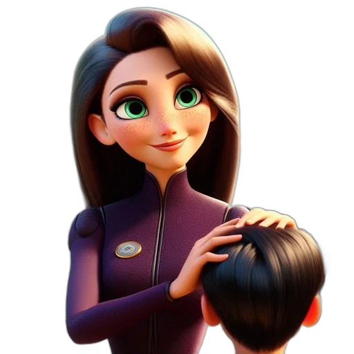 staff, hair, dress, jewelry transparent PNG cut-out