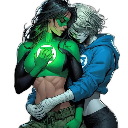 comic book art, concept art, neon lights, green transparent PNG cut-out