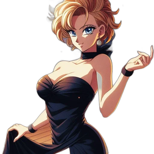 dress, staff, anime, cartoon transparent PNG cut-out