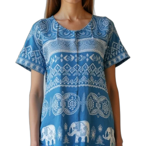 dress, blue, monochrome, elephant transparent PNG cut-out
